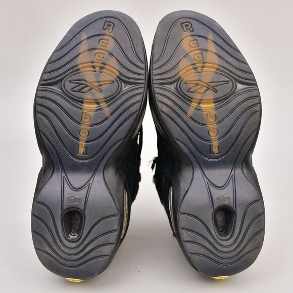 REEBOK KIDS YOUTH 7 QUESTION BASKETBALL SNEAKERS MID BLACK GOLD IVERSON ID9293 - Picture 7 of 12